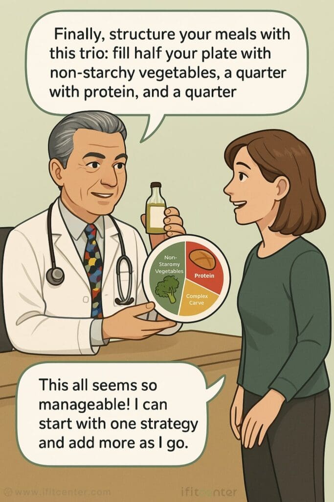 Protein, Fat, and Fiber for control blood sugar